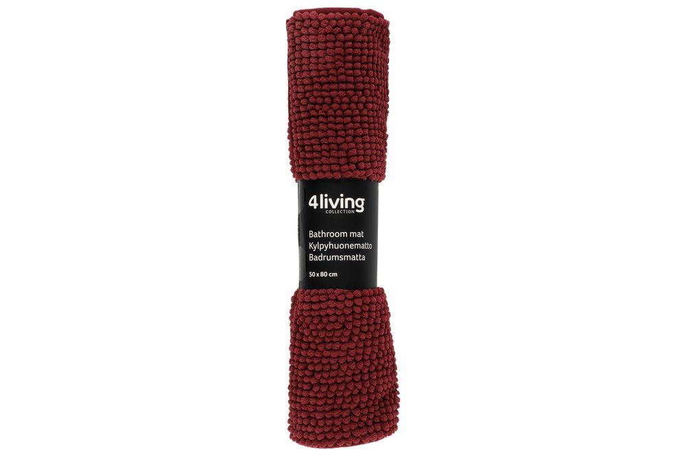 Badrumsmatta Chenille 50 x 80 cm vinröd - 2