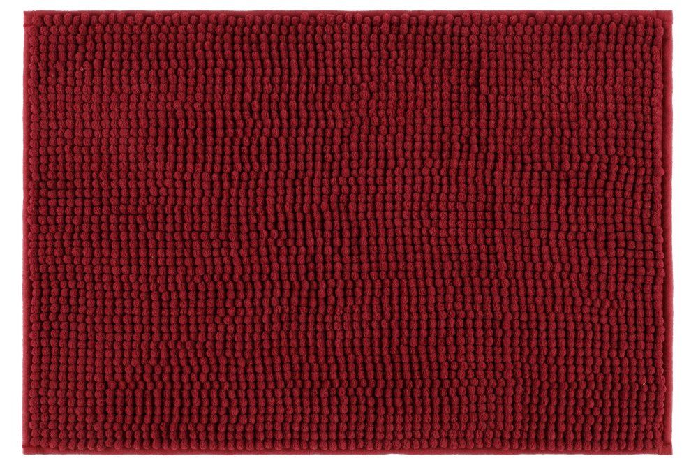 Badrumsmatta Chenille 50 x 80 cm vinröd