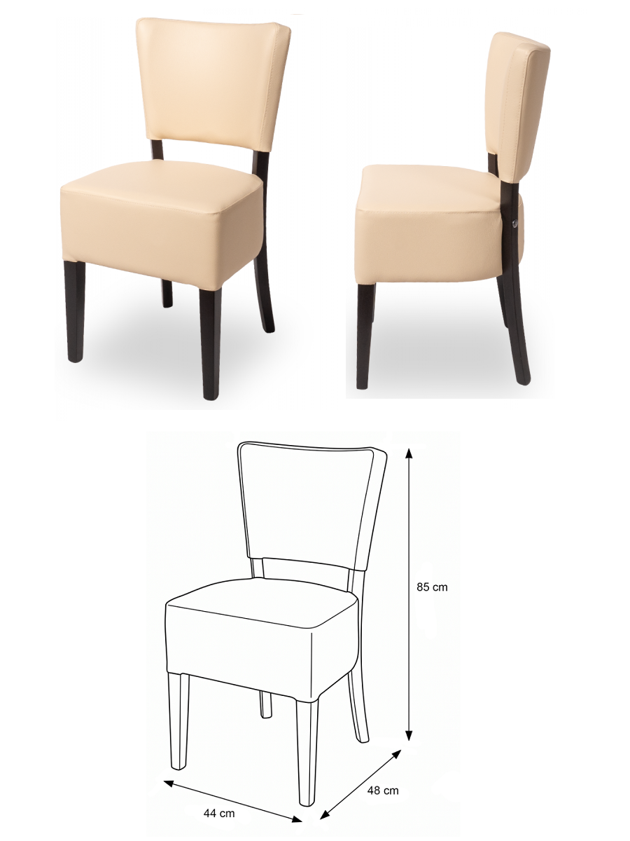  Restaurangstol i trä Wenge med konstläder klädd sits och ryggstöd Elegant