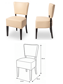  Restaurangstol i trä Wenge med konstläder klädd sits och ryggstöd Elegant