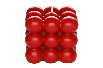 Bordsljus bubbelkub mörkrött 9 cm