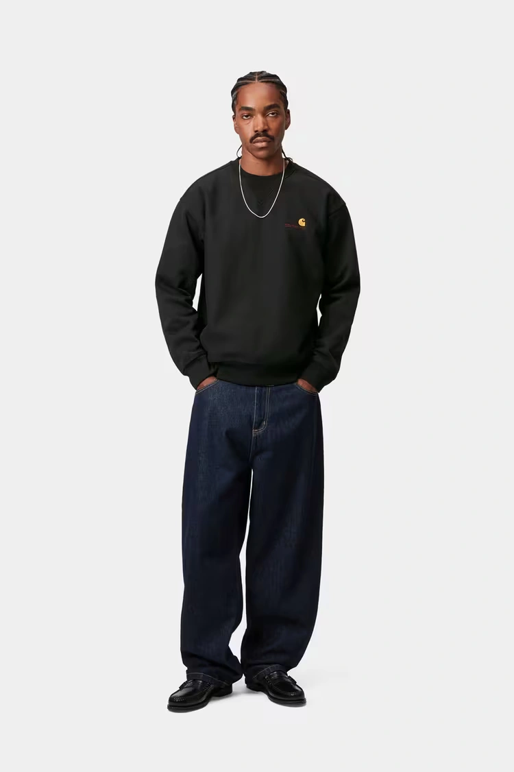 Carhartt WIP American Script Sweatshirt Black - 4