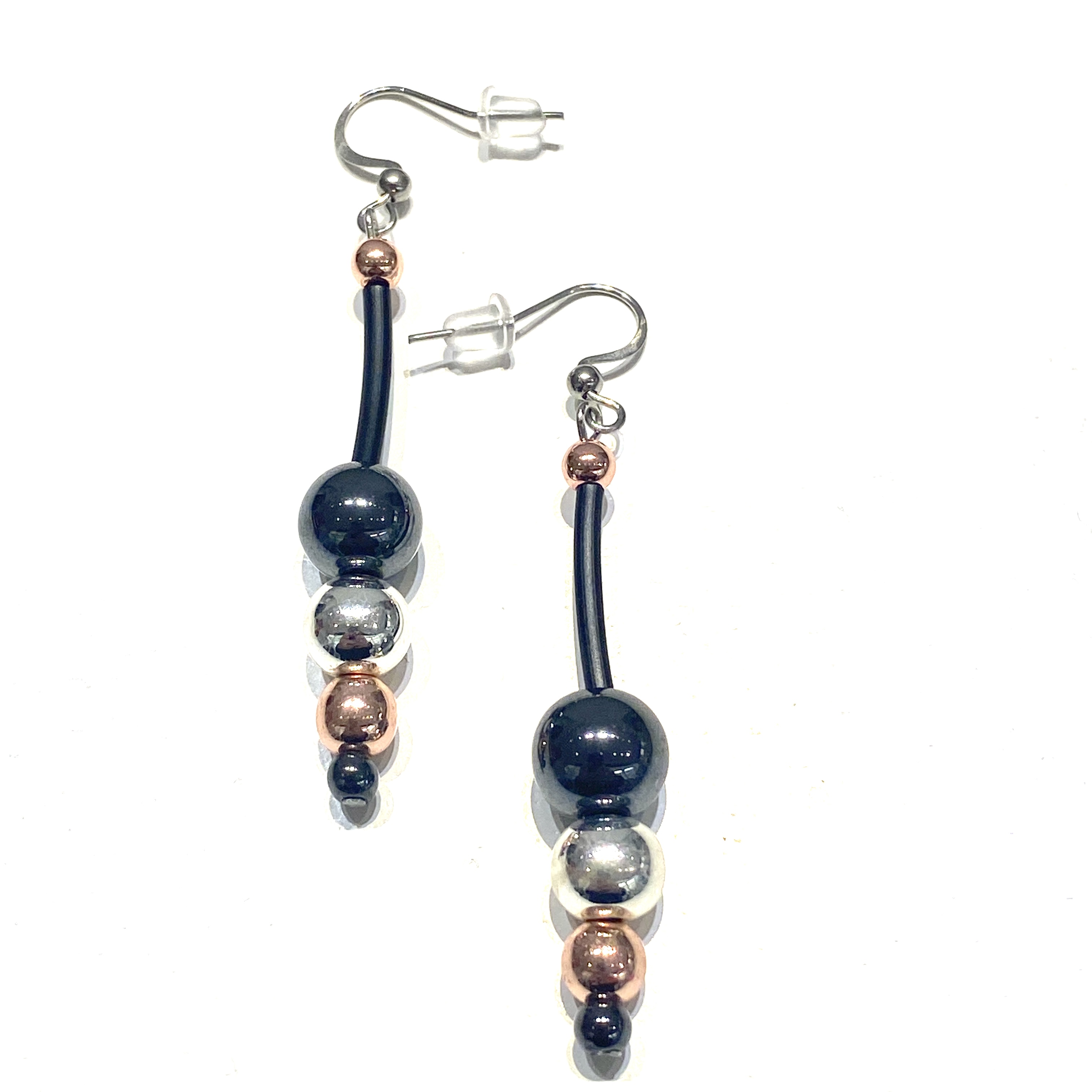 Earrings  Jelena Rosegold silver Hematite 