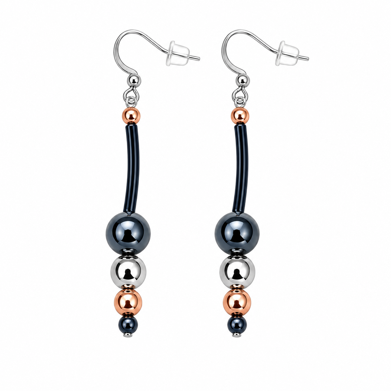 Örhängen Jelena rose silver Hematite 