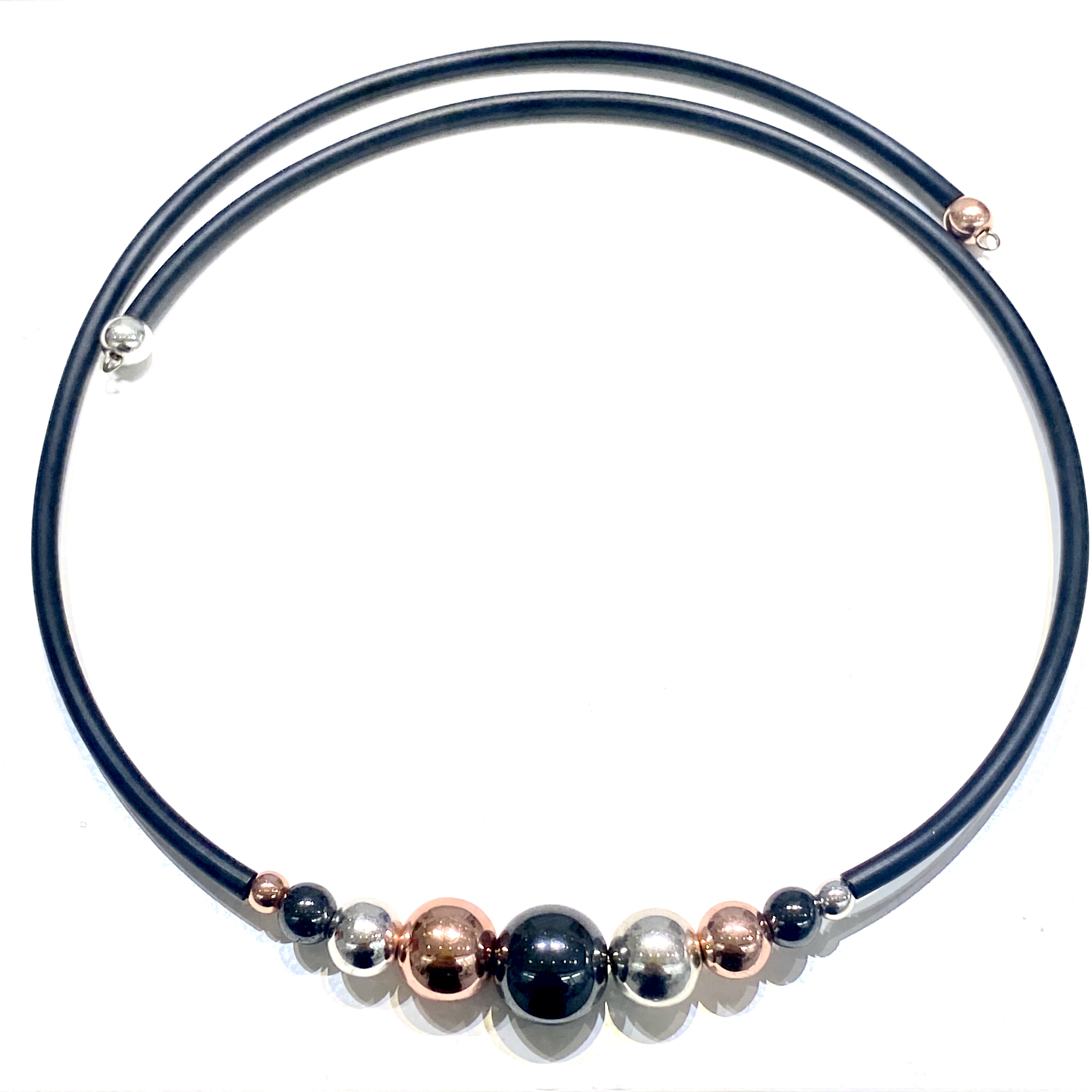 Necklace  Jelena Hematite Rosegold silver