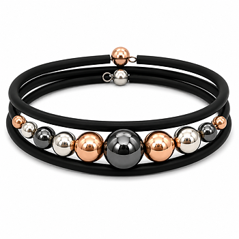 Bracelet  Jelena Hematite silver rosegold 
