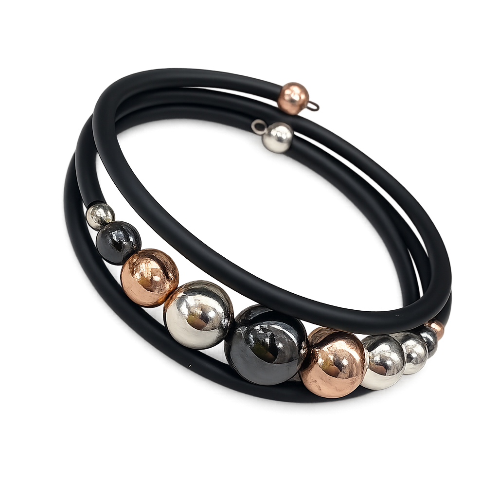 Bracelet  Jelena Hematite silver rosegold 