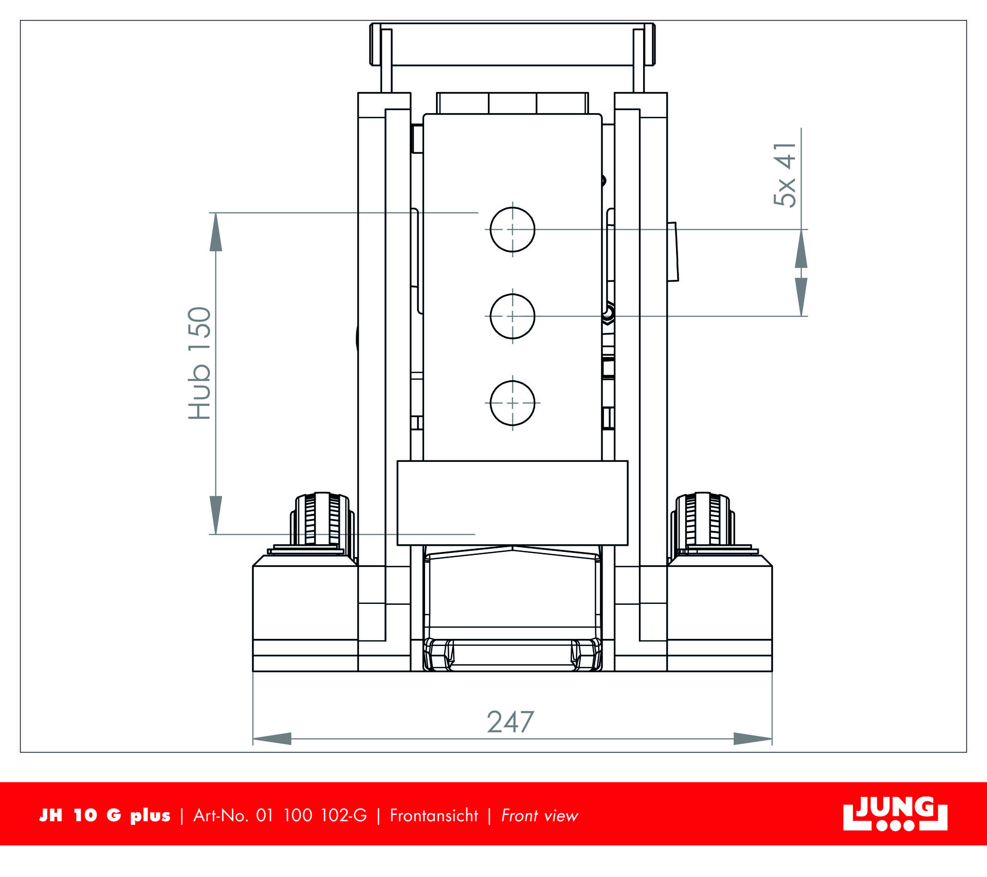 Hydraulisk domkraft JUNG JH 10 G PLUS med integrerad pumpenhet / Maxlast: 10 ton - 4