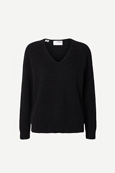 Selected Femme V-neck Knit Sweater Black