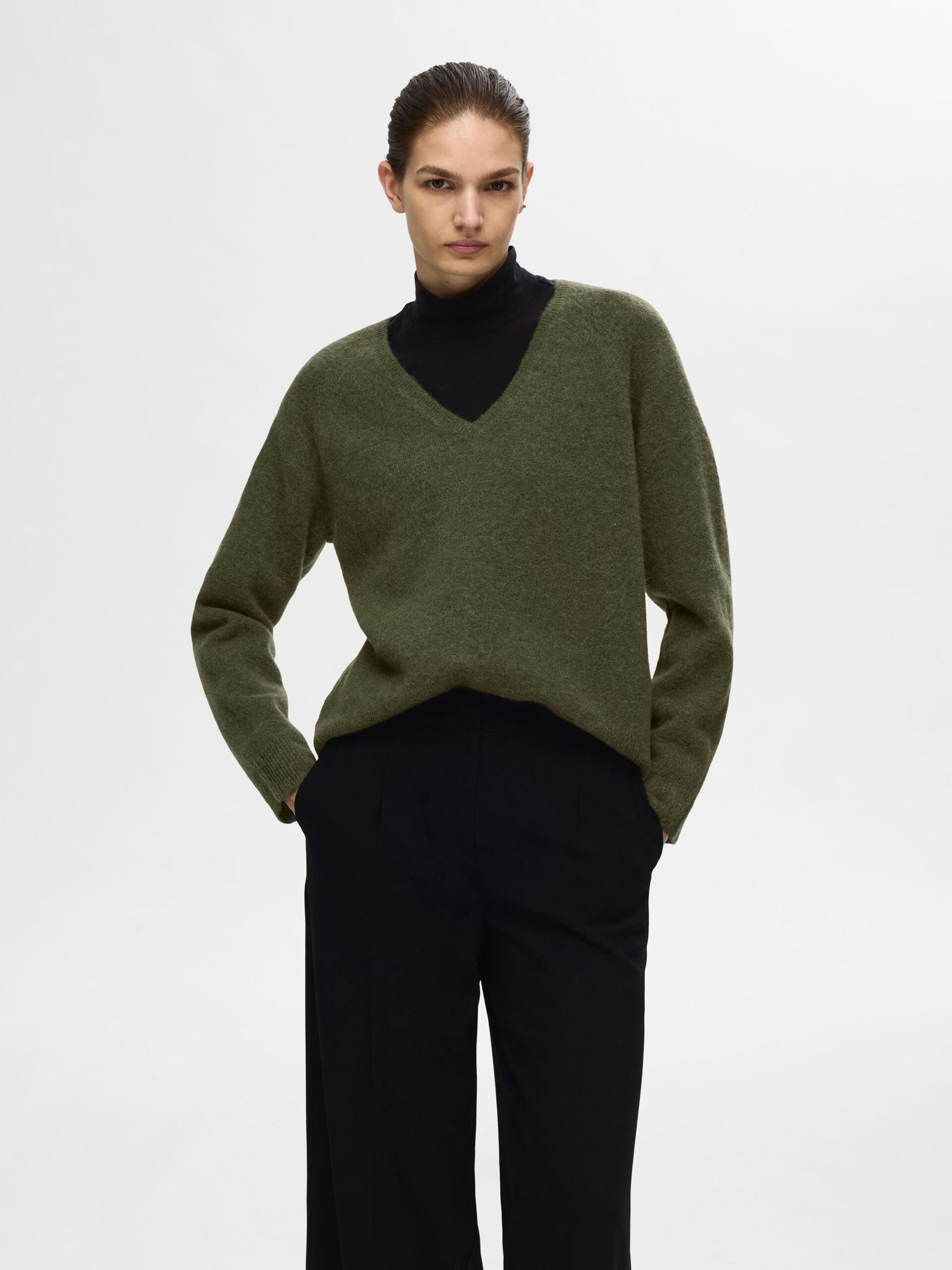 Selected Femme V-neck Knit Sweater Kalamata - 3