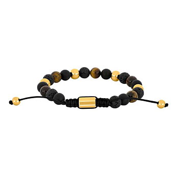 Son of Noa armband agat/lava/tigeröga guld