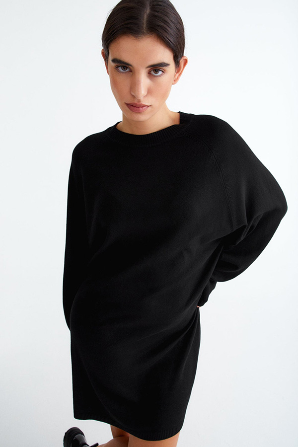 Movesgood - Cara LS  Dress Black - 3