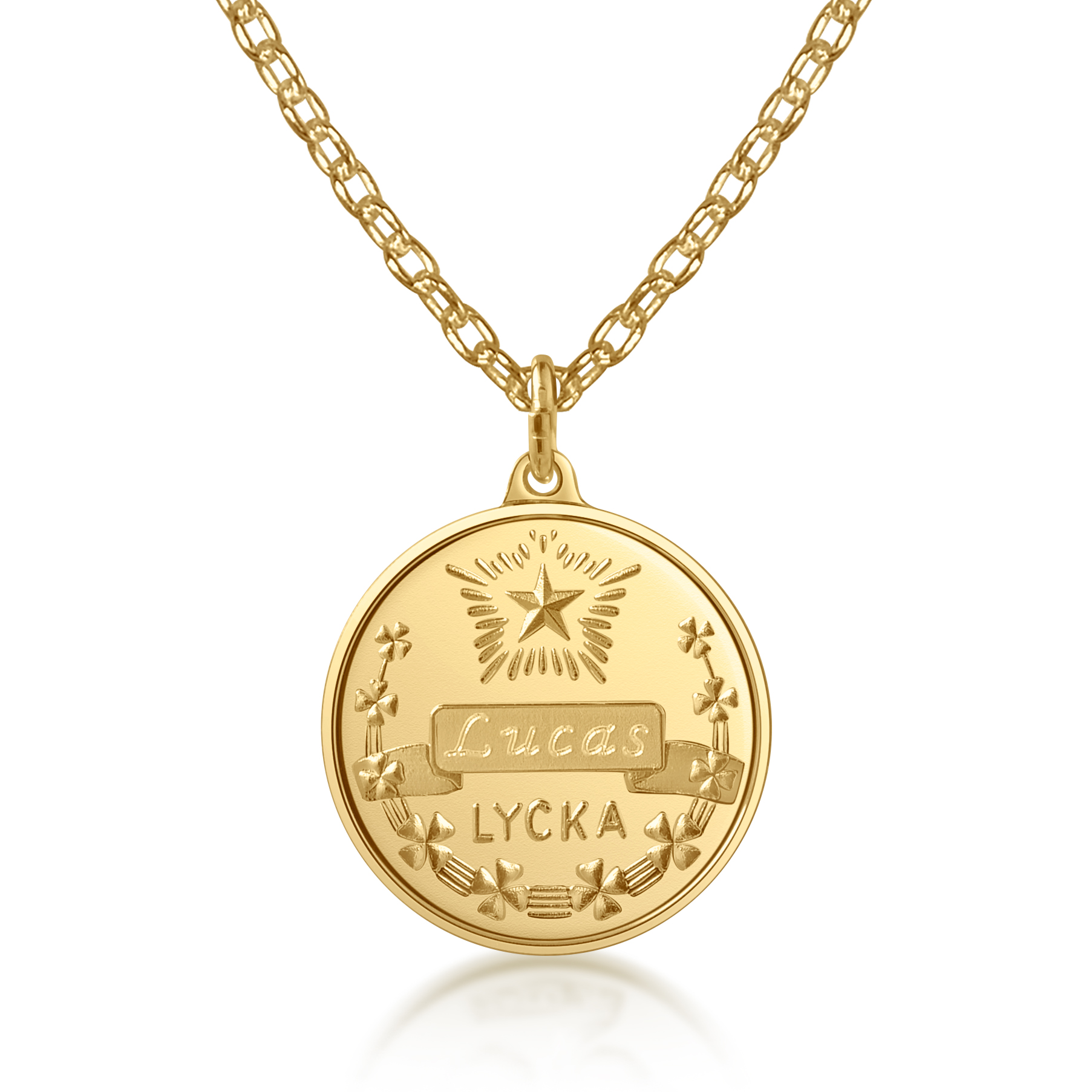 Mom Necklace Lucky Charms Gold 18k Lyckopenningen