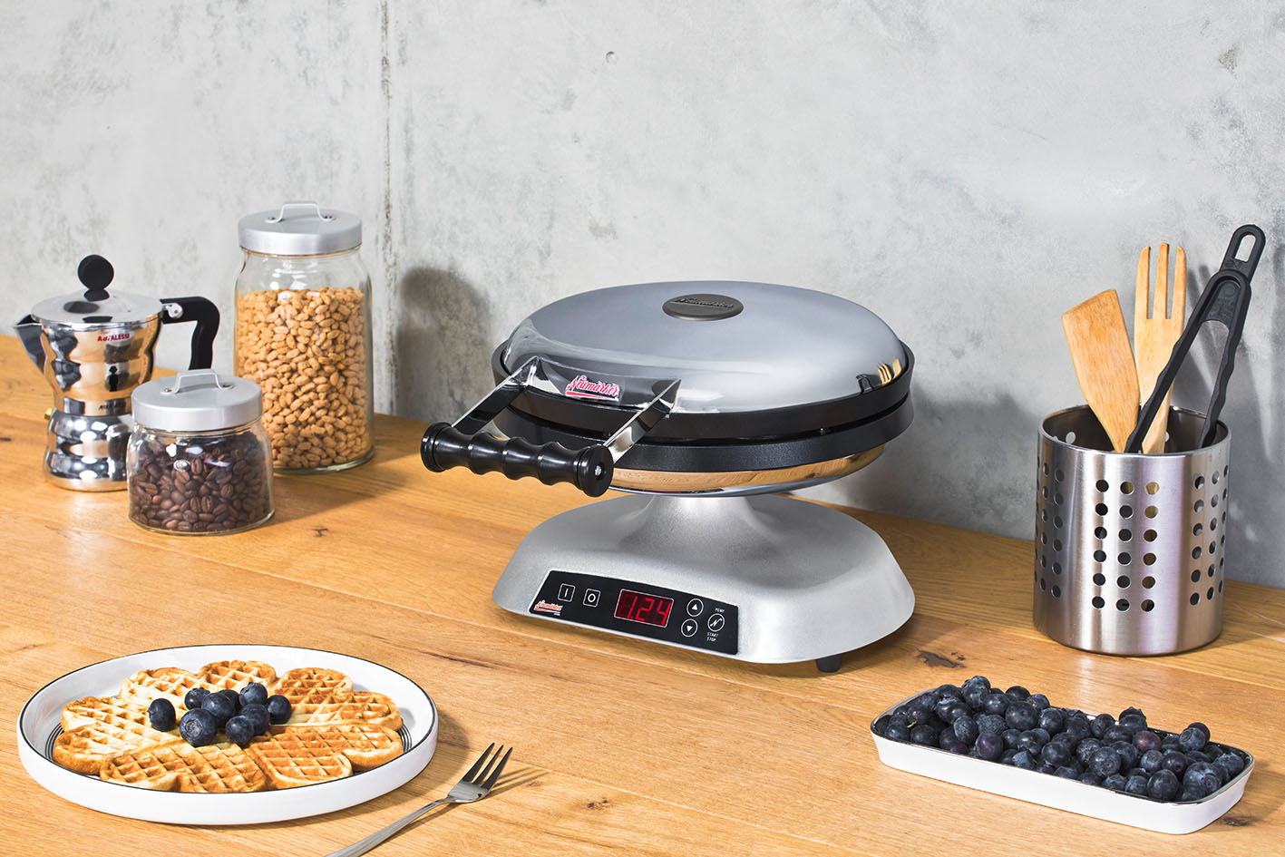 Waffle Iron Retro Silver - 3