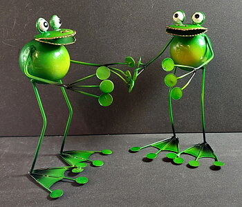 Handmålad Plåt Happy Groda