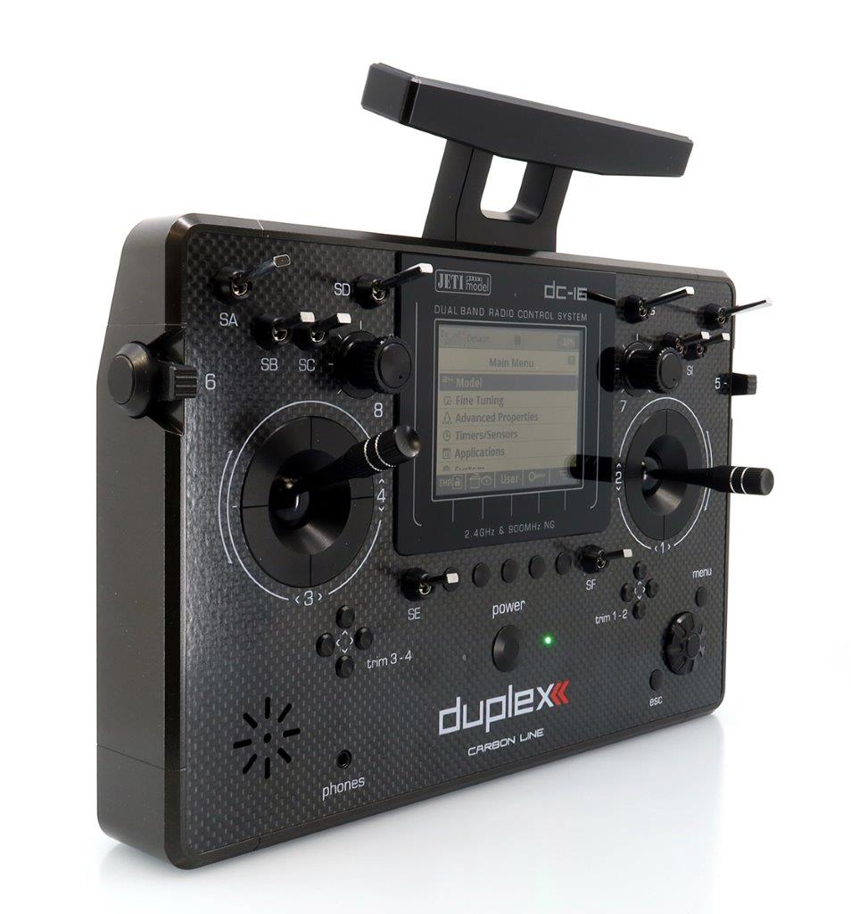 JETI Transmitter Duplex DC-16 II.- Carbon Line Black lacquered