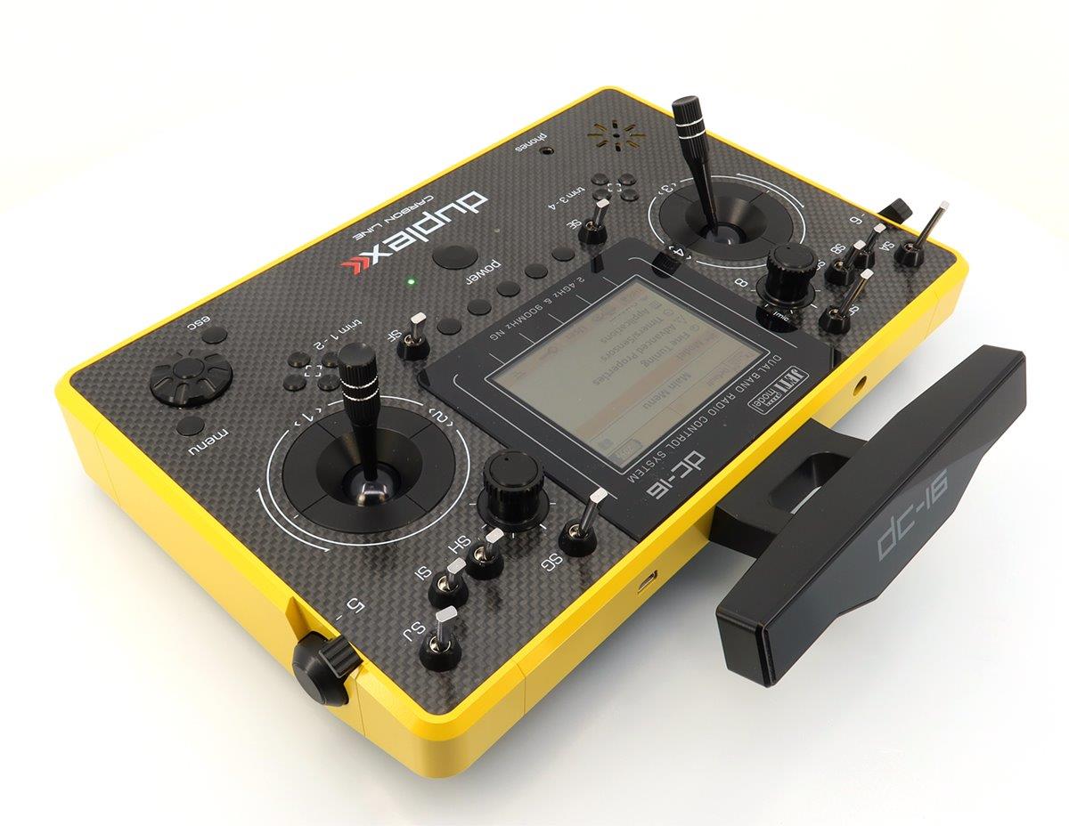JETI Transmitter Duplex DC-16 II.- Carbon Line Yellow lacquered - 3