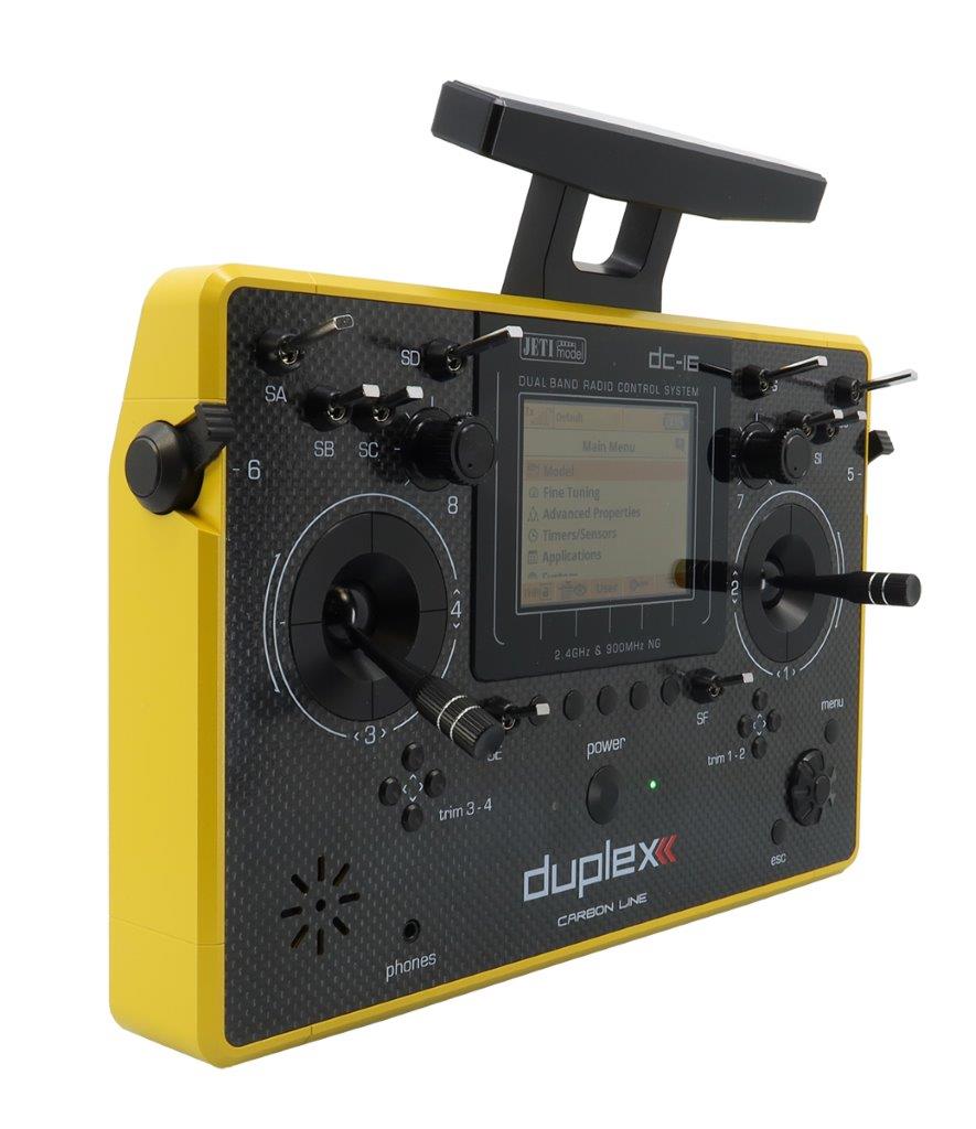 JETI Transmitter Duplex DC-16 II.- Carbon Line Yellow lacquered - 7
