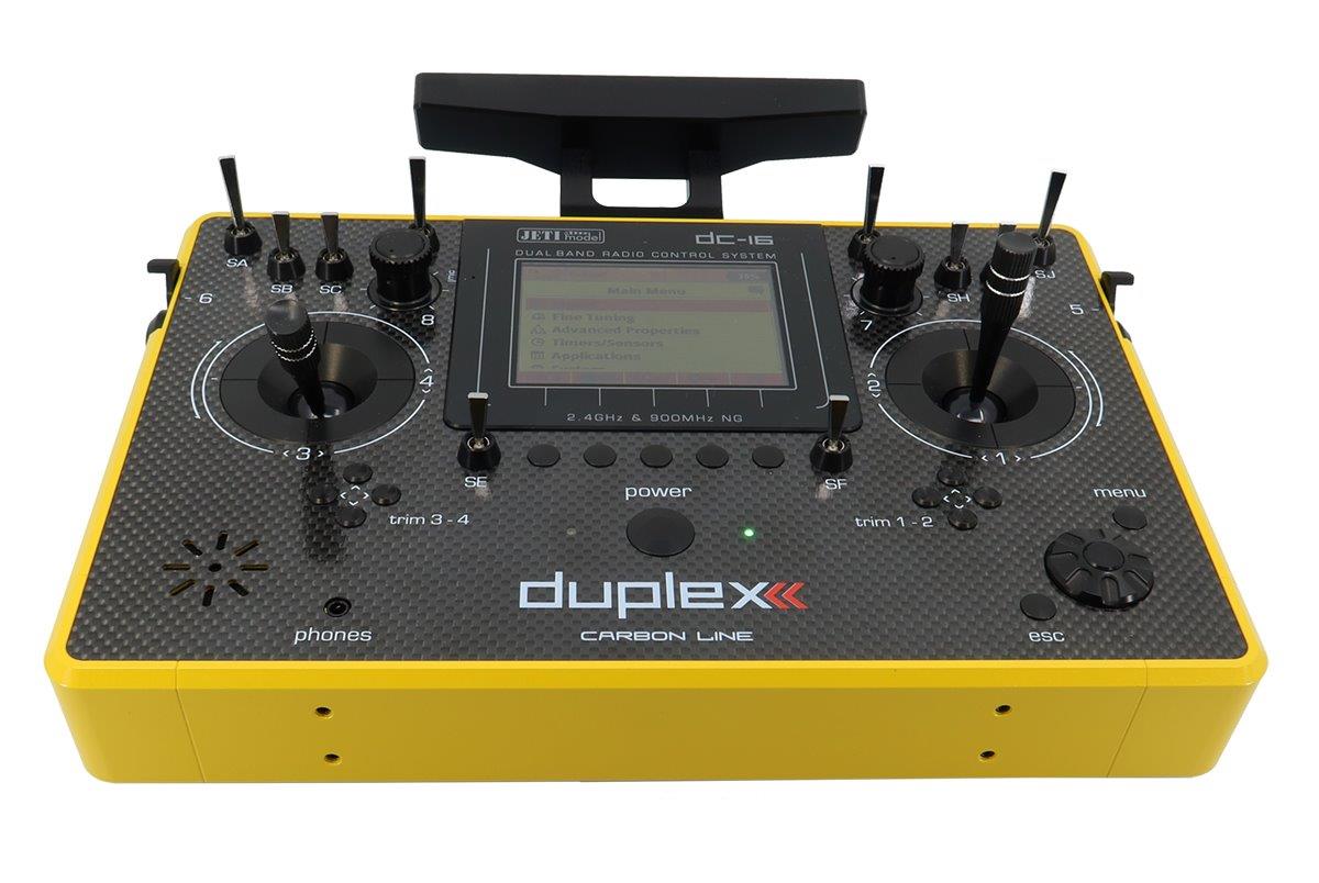JETI Transmitter Duplex DC-16 II.- Carbon Line Yellow lacquered
