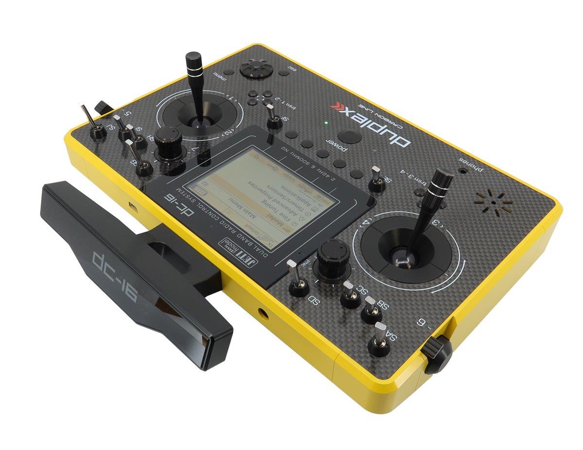 JETI Transmitter Duplex DC-16 II.- Carbon Line Yellow lacquered - 4