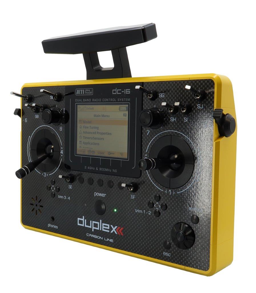 JETI Transmitter Duplex DC-16 II.- Carbon Line Yellow lacquered - 6
