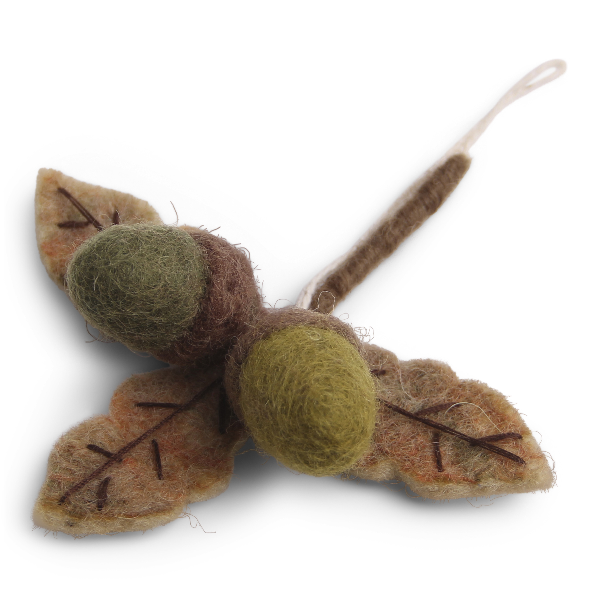 Gry & Sif - Acorns on leaves, green