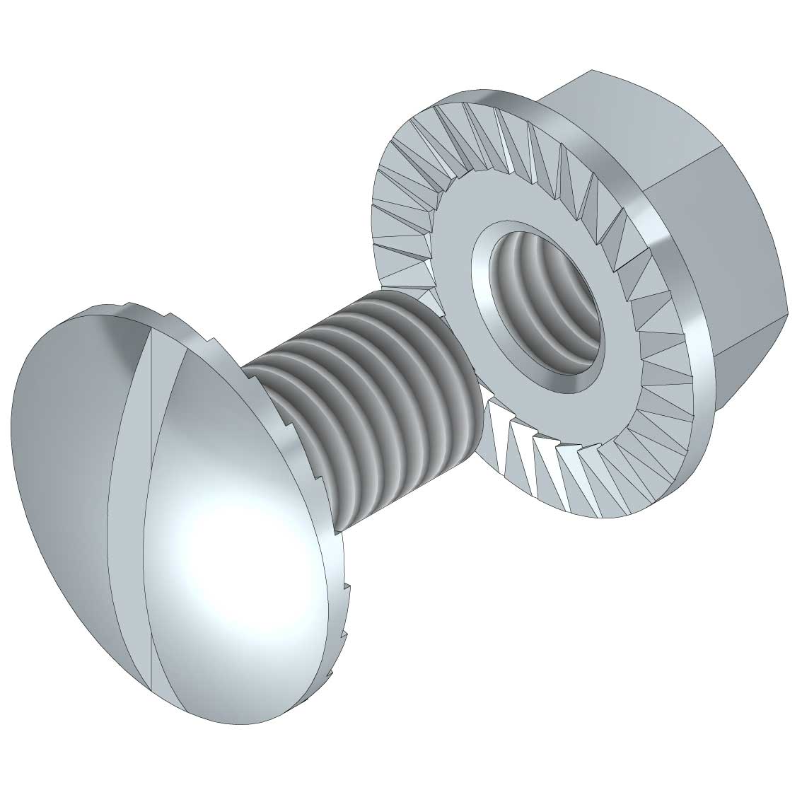 TRAYCO Rundhuvudbult og mutter Varmförzinkad 6mm x 10mm (200st)