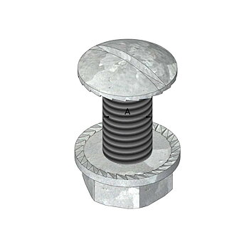 Round head bolt and nut Hot-dip galvanized 8mm x 16mm (200pcs)