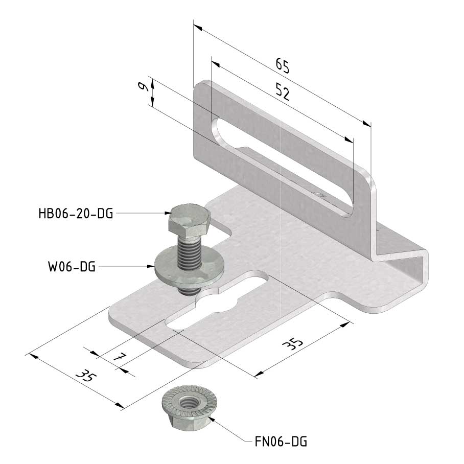 Fastening Clamp for Cable Tray Ultra Galva (50pcs)