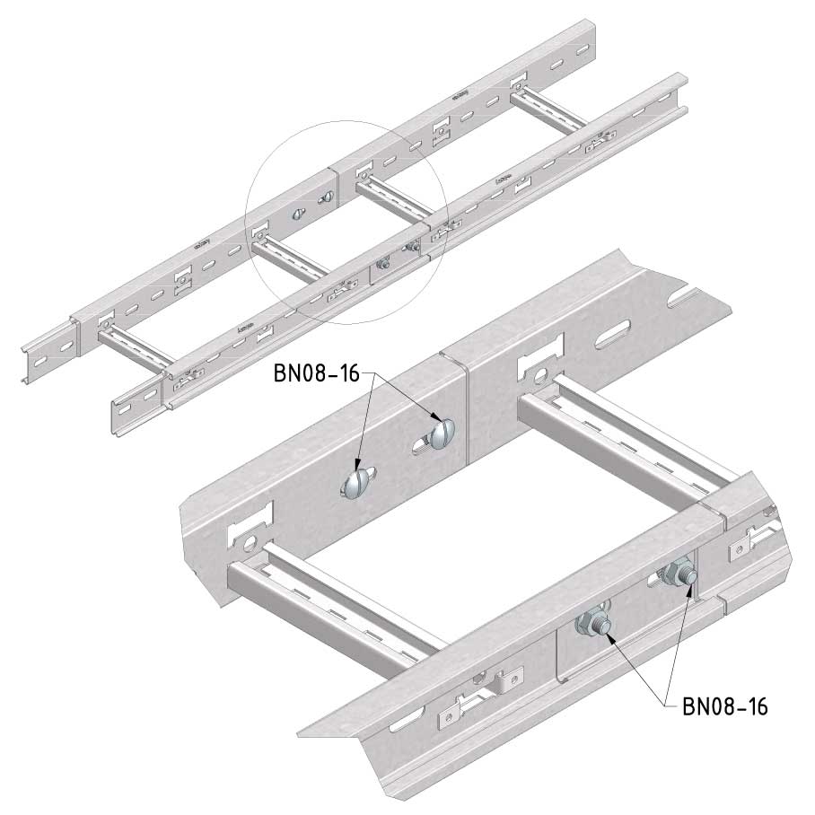TRAYCO Kabelstiger med easyconnect-systemet Sendzimirforsinket 60mm x 400mm x 3 meter - 2
