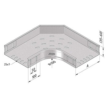 TRAYCO cable tray 90° bend 60 X 200mm - Sendzimir galvanized