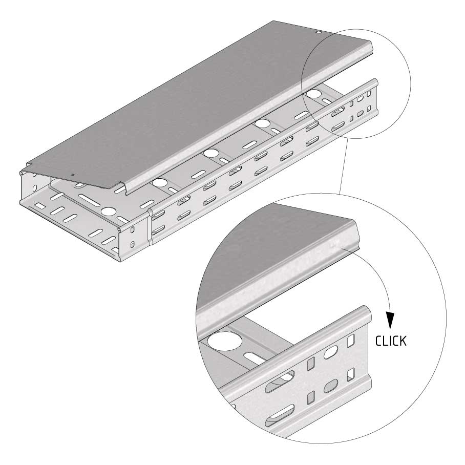 TRAYCO Lock til kabelstiger/ trådstiger B300mm Ultra Galva - 2m lengde - 3