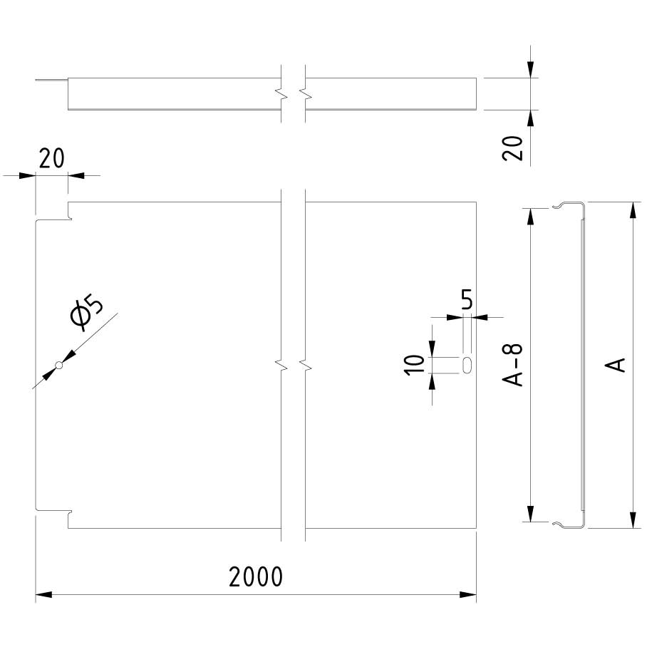 TRAYCO Lid for Cable Trays/Wire Trays W400mm Sendzimir Galvanized - 2m length - 2