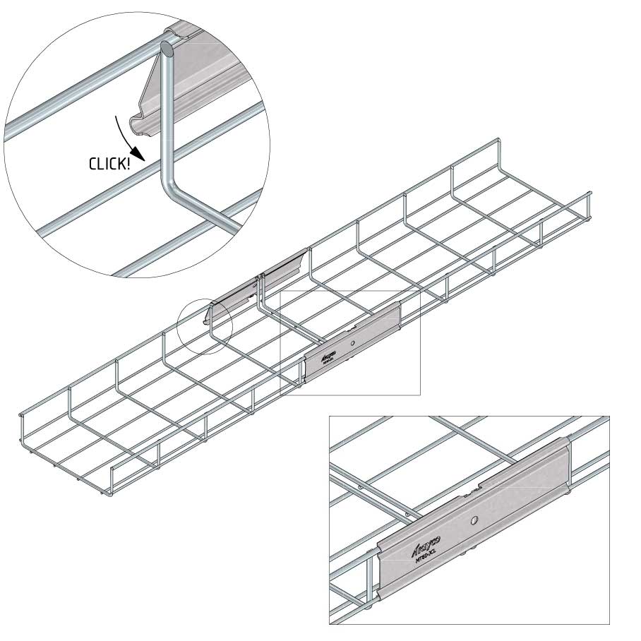 TRAYCO Trådstige låsclips 60mm Sendzimirforsinket (10st) - 3