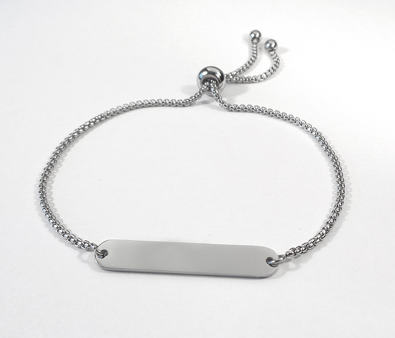 Personlig justerbart armbånd med gravering - Rustfritt stål - 2