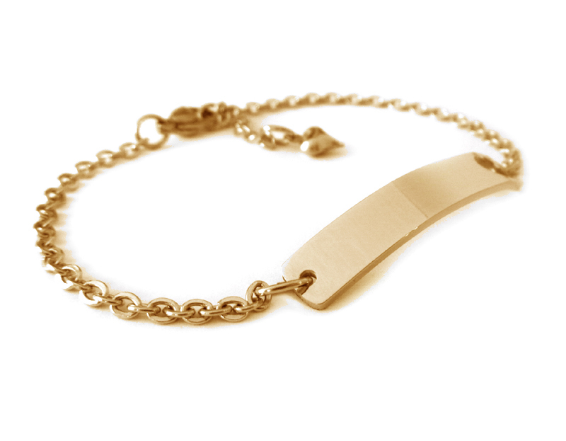 Gullpersónulegt armbönd með áletrun og hjarta - Ryðfrítt stál - 2