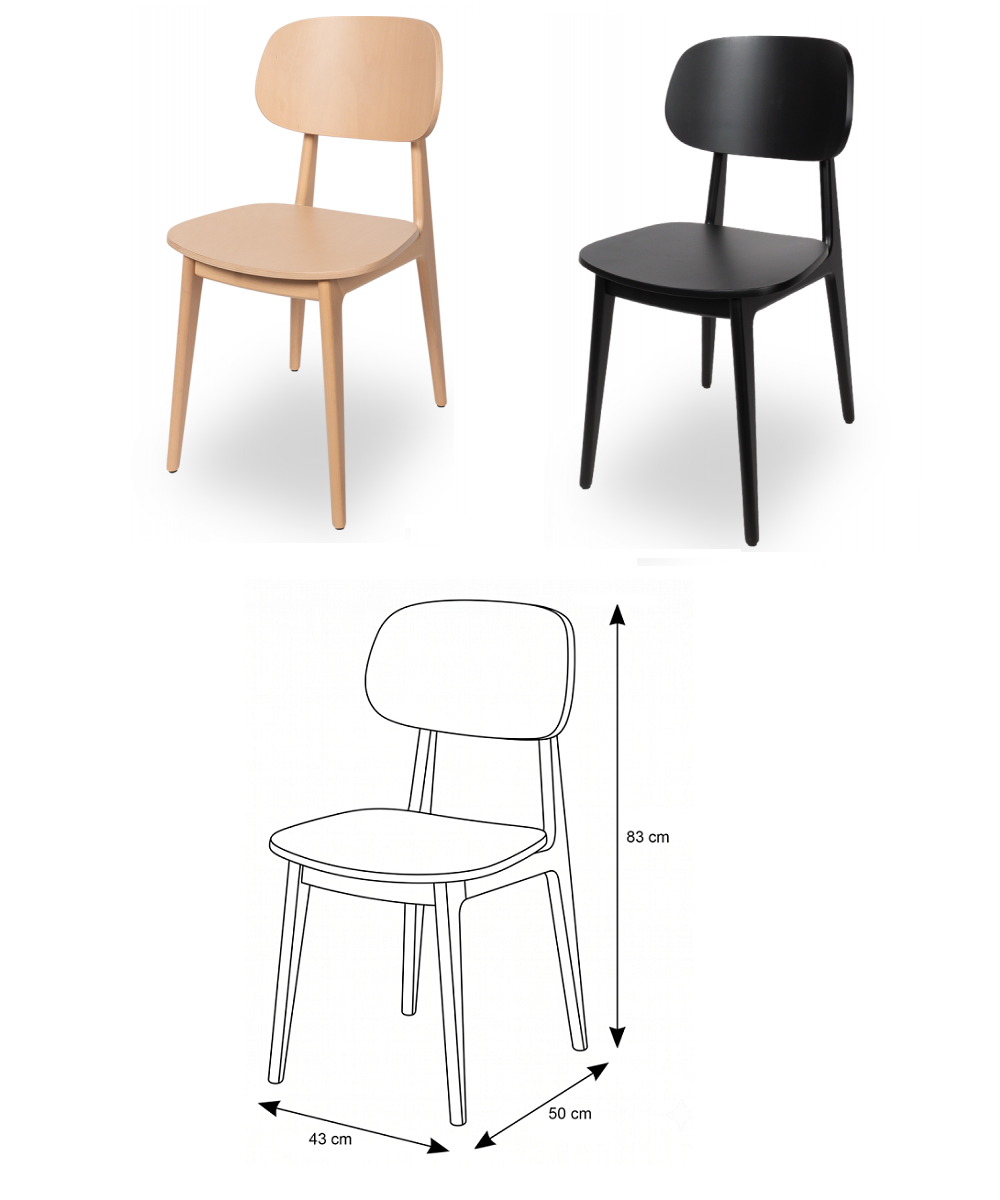 Restaurangstol i bokträ Norm