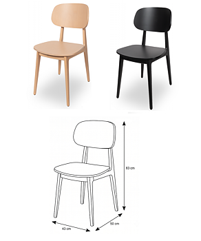 Restaurangstol i bokträ Norm