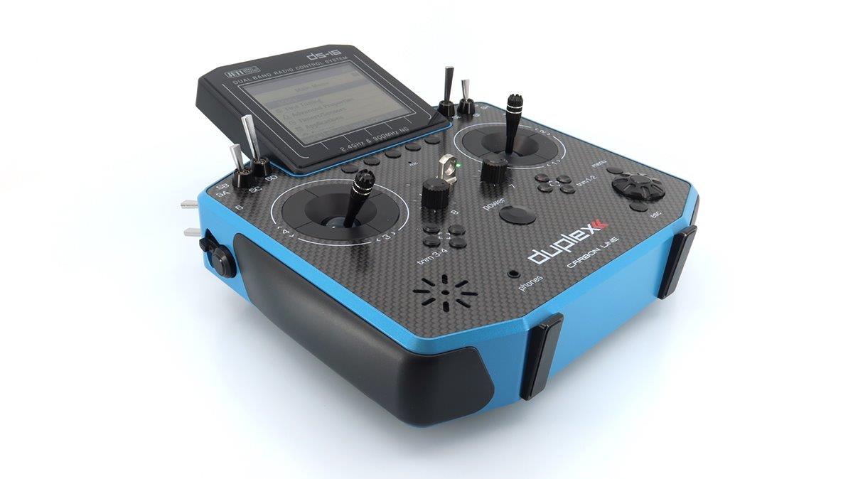 JETI Transmitter Duplex DS-16 II.- Carbon Line Blue Lacquered - 4