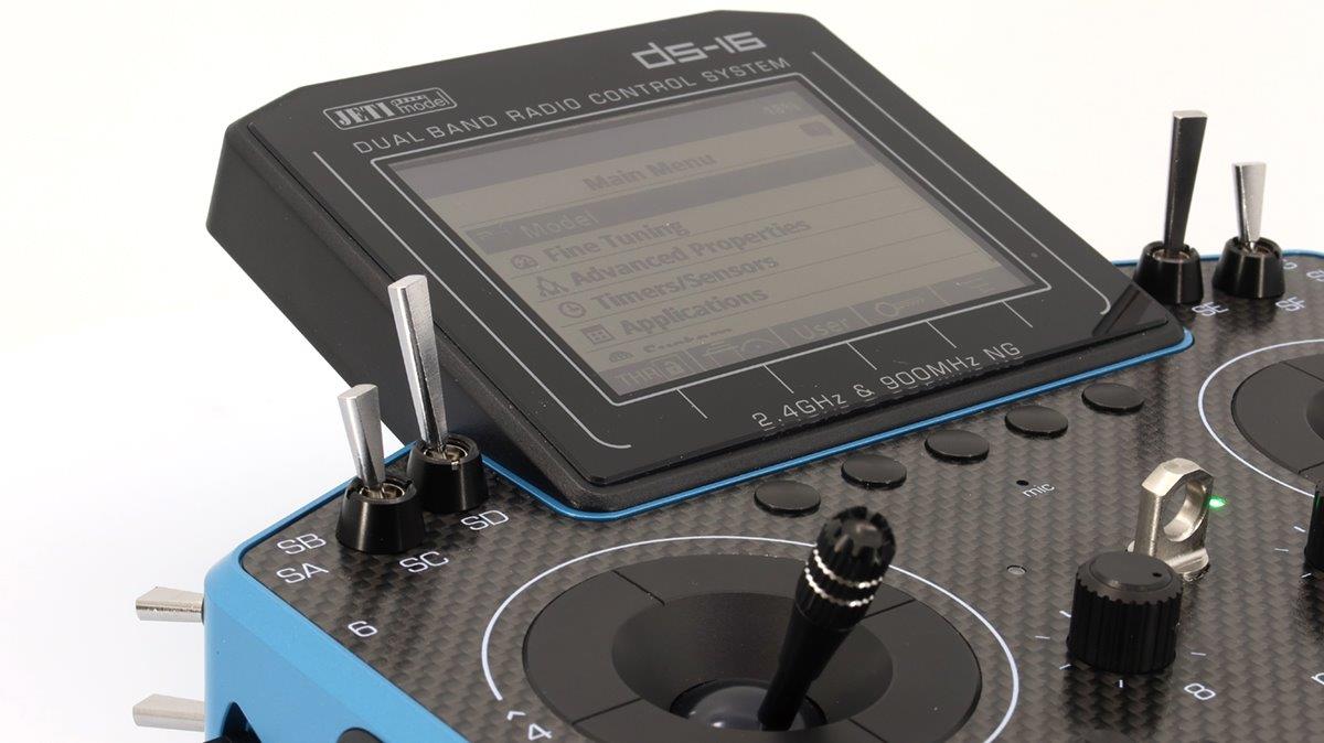 JETI Transmitter Duplex DS-16 II.- Carbon Line Blue Lacquered - 10