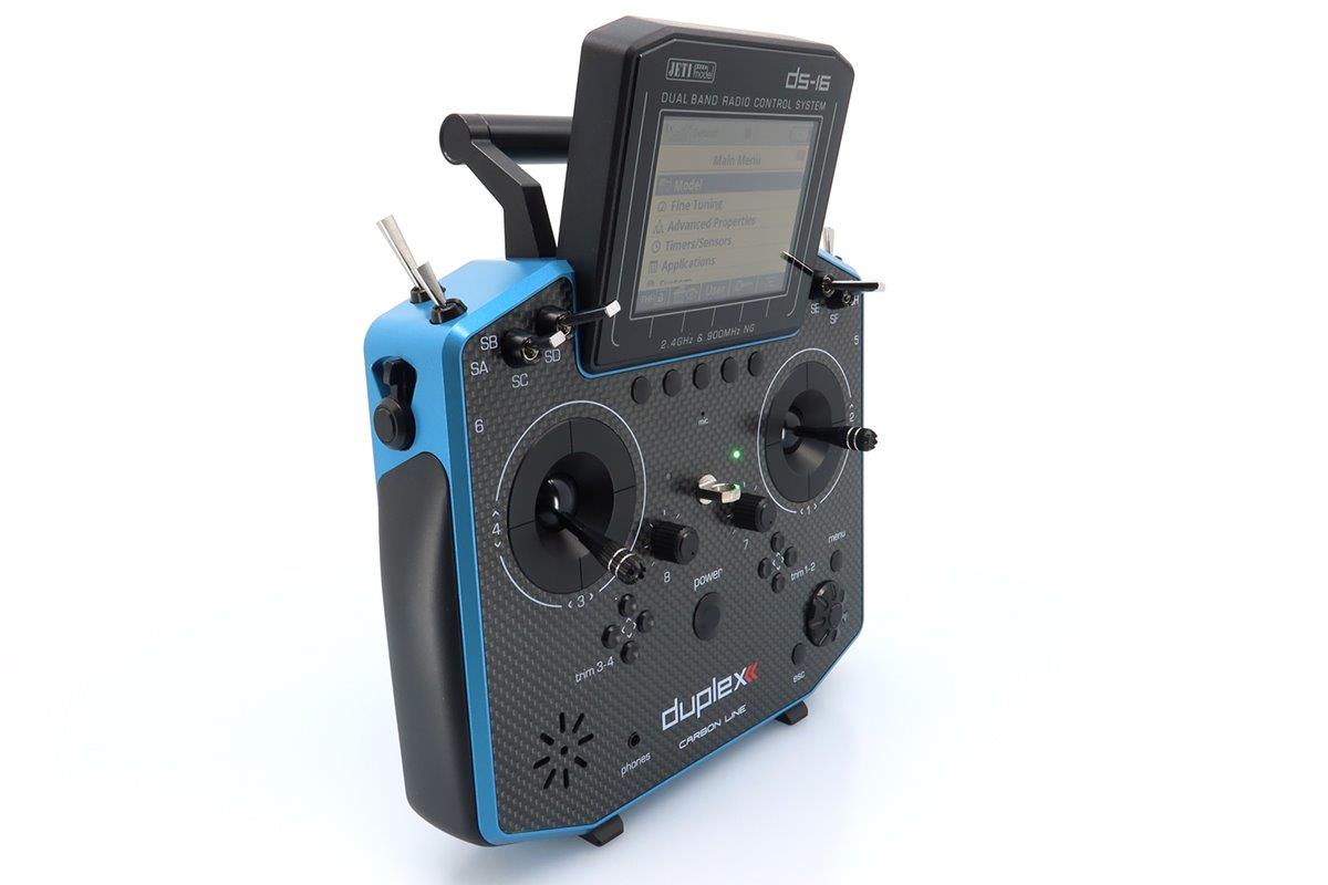 JETI Transmitter Duplex DS-16 II.- Carbon Line Blue Lacquered