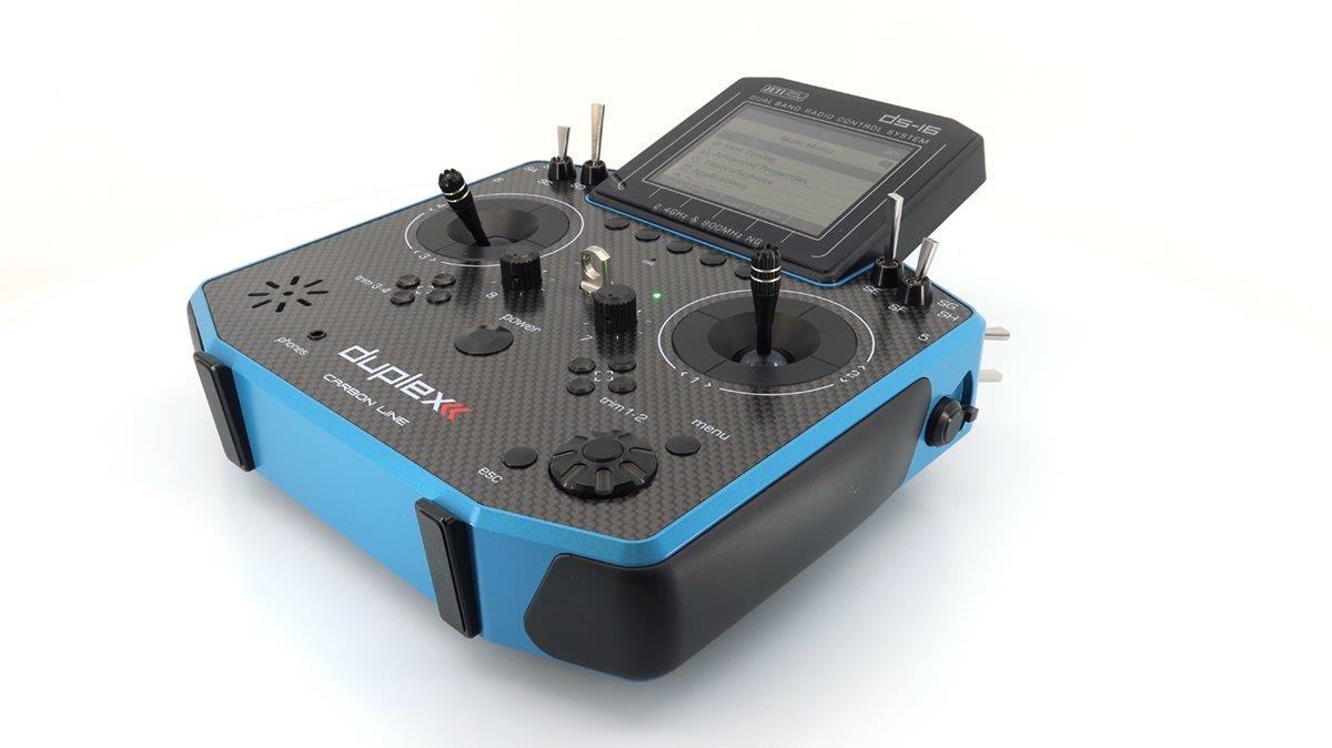 JETI Transmitter Duplex DS-16 II.- Carbon Line Blue Lacquered - 3