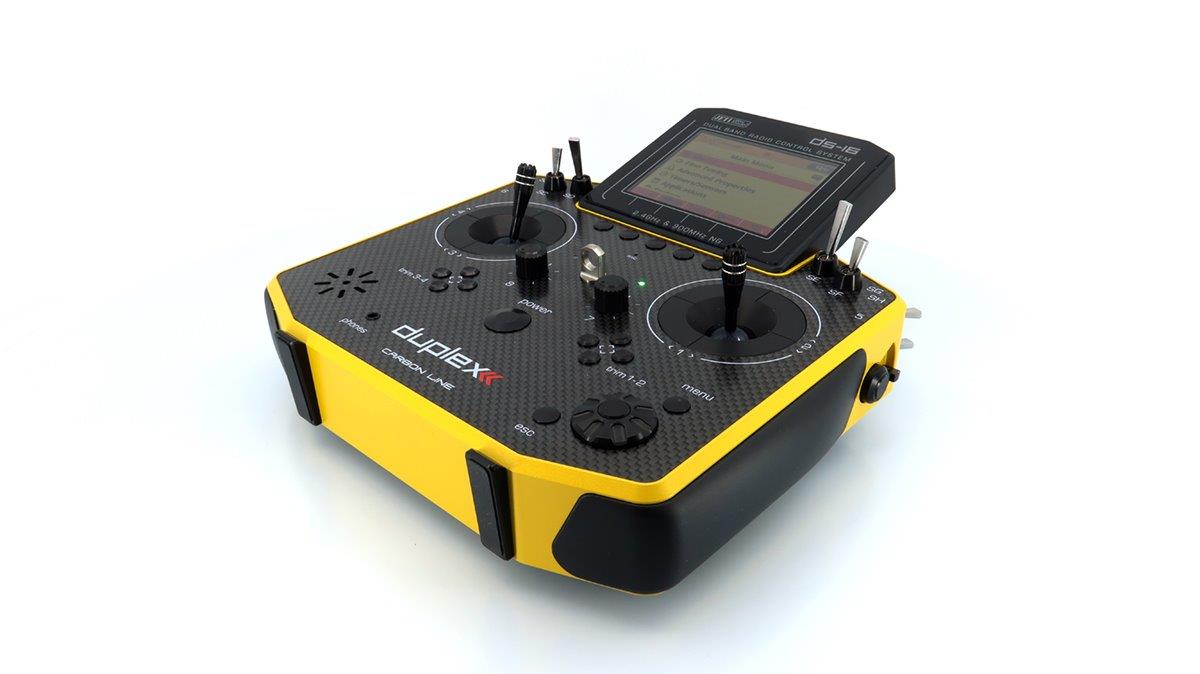 JETI Transmitter Duplex DS-16 II.- Carbon Line Yellow Lacquered - 7