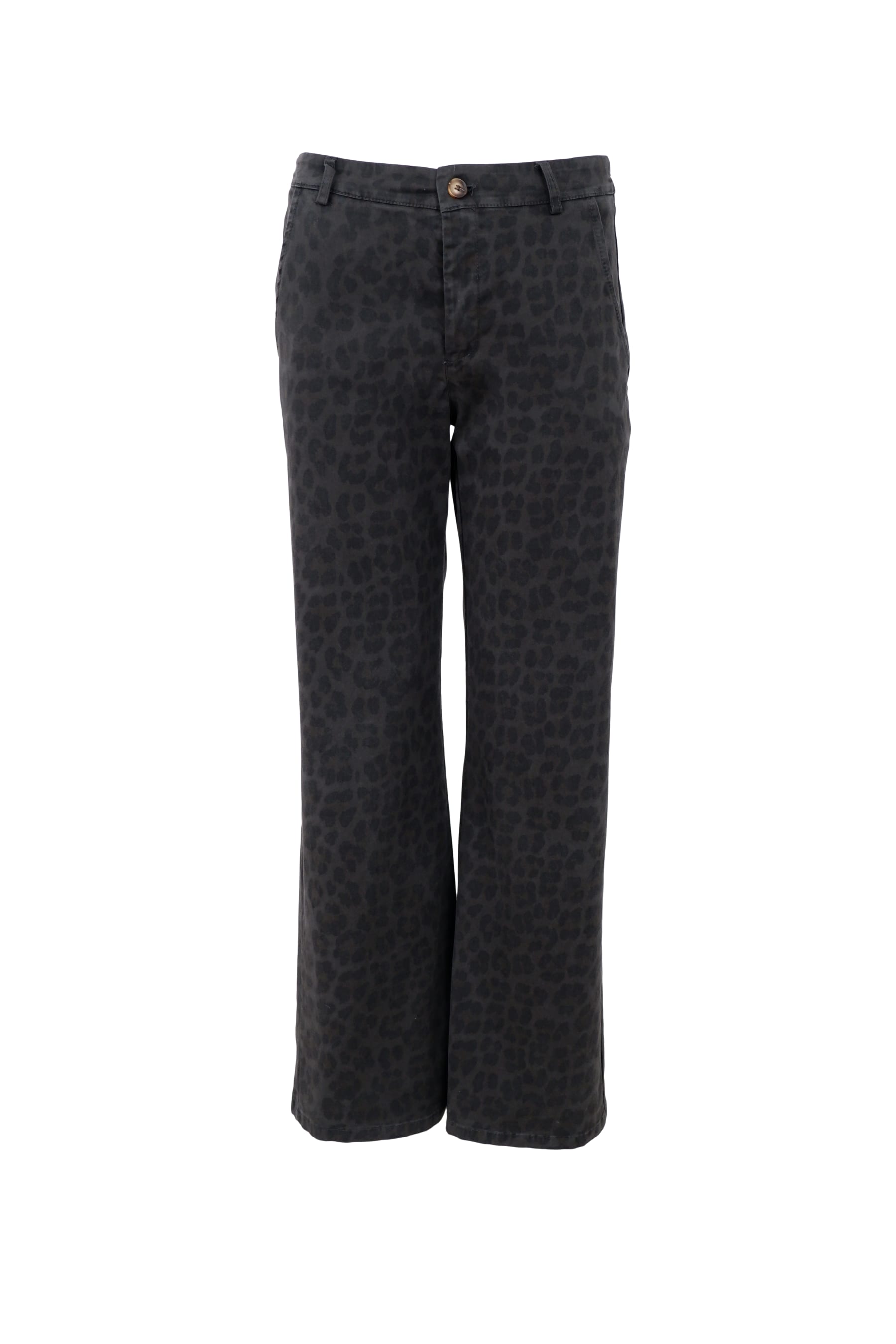 Black Colour - Abbie Box Stretch Pant Grey Leopard