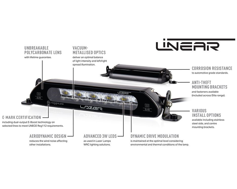 Lazer LED-ramp Linear 12 Elite - 15" med positionsljus - 3