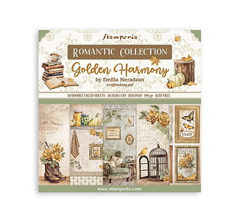 Stamperia Paper Pad 8X8 - Golden Harmony