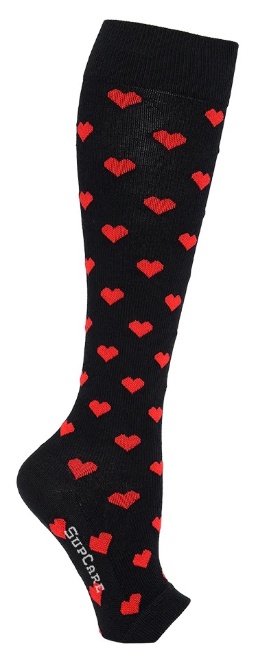 Supcare Stödstrumpor Öppen tå Hjärtan