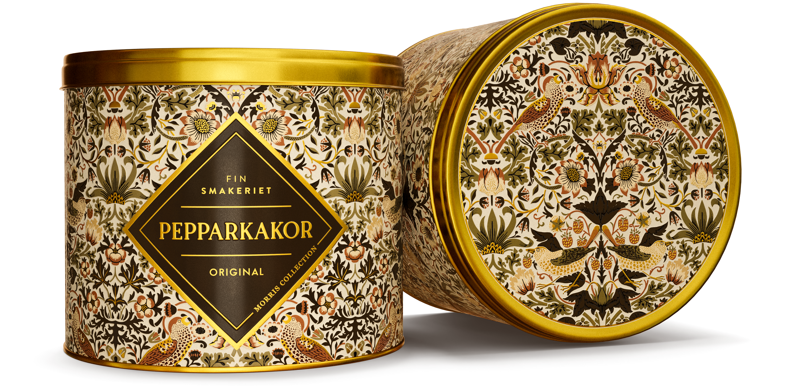 Finsmakeriet pepparkakor Morris Collection Strawberry Thief Beige 430 Gram - 3