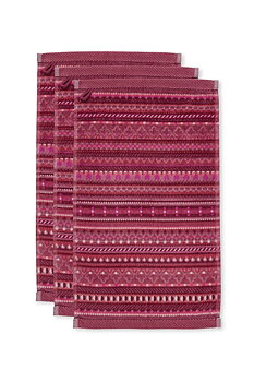 Pip Studio Gästhandduk Geometric Print Hallonröd