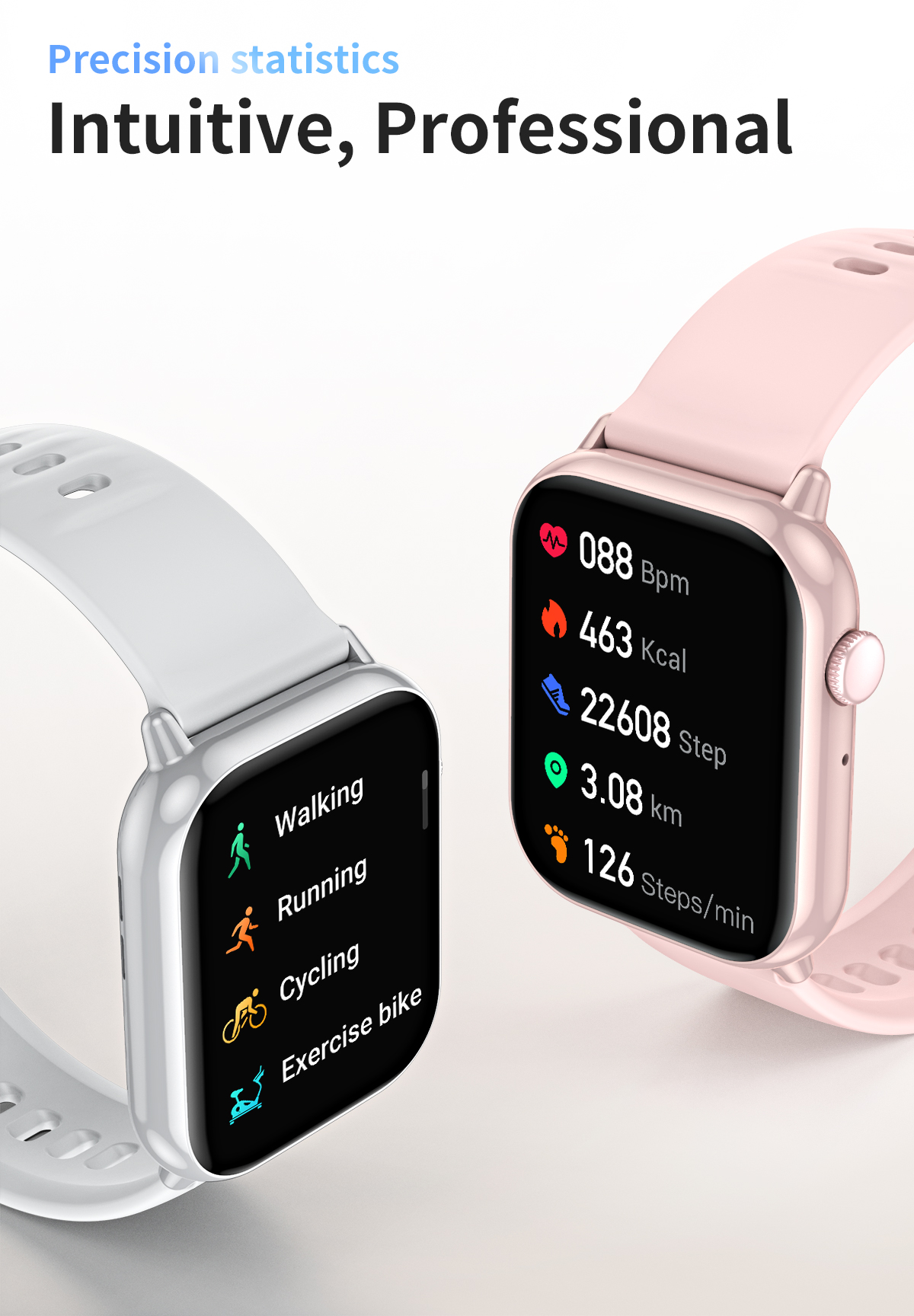 Philippe Palmer Smart Watch LP38 Ceramic Pink - 12